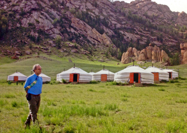 Even in the outback of Mongolia, MIR’s Michel Behar wears his trademark tie. Photo credit: Michel Behar