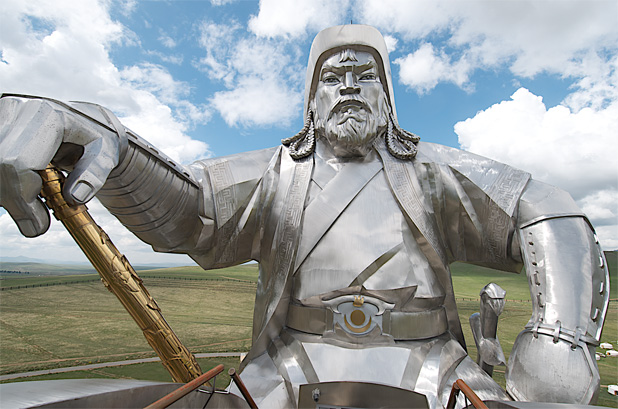 Stainless steel Genghis Khan near Ulaanbaatar, Mongolia. Photo credit: Alan Levin