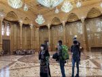 Hand carved wood throughout this room. Each pillar has a different pattern. The floor is a parquet floor. Photo credit: Dan Moore