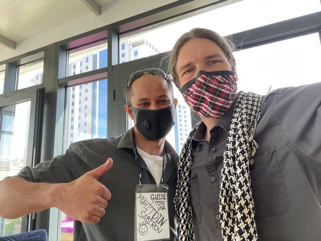 A selfie with one of the trainees. He had just given me the scarf around my neck. He said it was from Afghanistan. Photo credit: Dan Moore