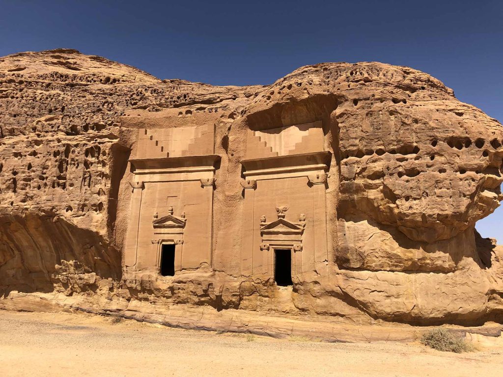 Nabataean tombs at Al Ula, Saudi Arabia. Photo credit: Douglas Grimes