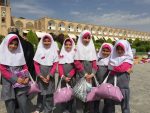 Meeting local children in Iran.