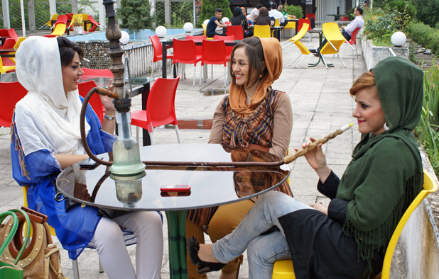 Shattering stereotypes: More Iranian women are using hookahs, water pipes for smoking flavored tobacco. Photo credit: Joanna Millick