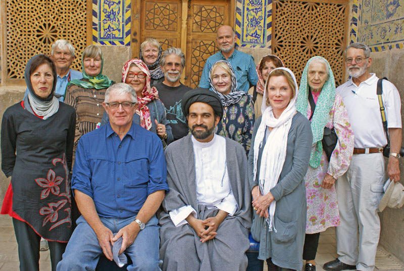 A MIR tour group with an imam in Iran. Photo credit: Joanna Millick