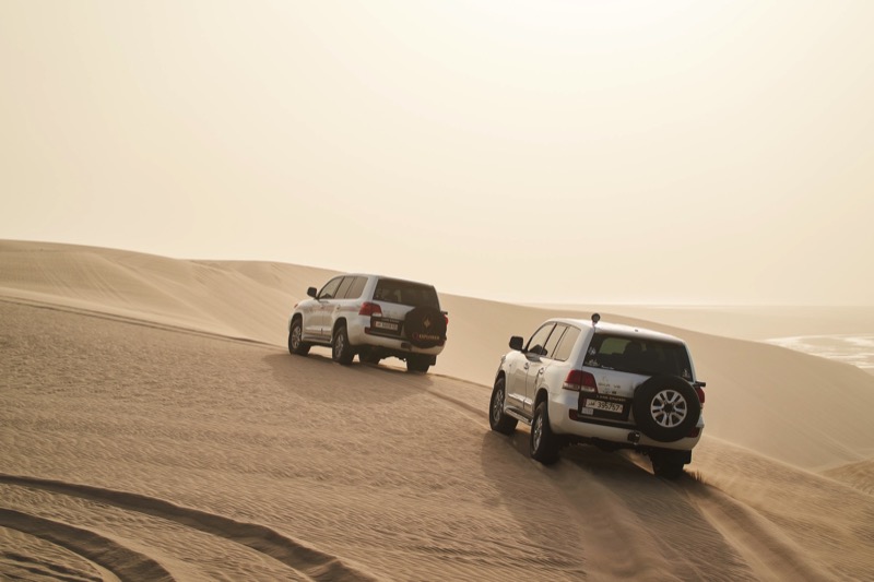 Driving through the Dunes of Qatar