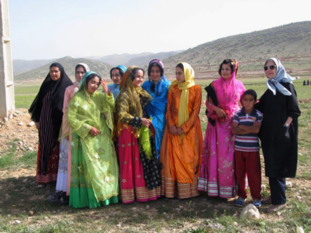 Nomadic wedding party by the roadside near Pasargad, Iran. Photo credit: Devin Connolly