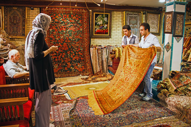 Haggling for rugs can lead to lasting friendships and memorable stories in Iran. Photo credit: Lindsay Fincher