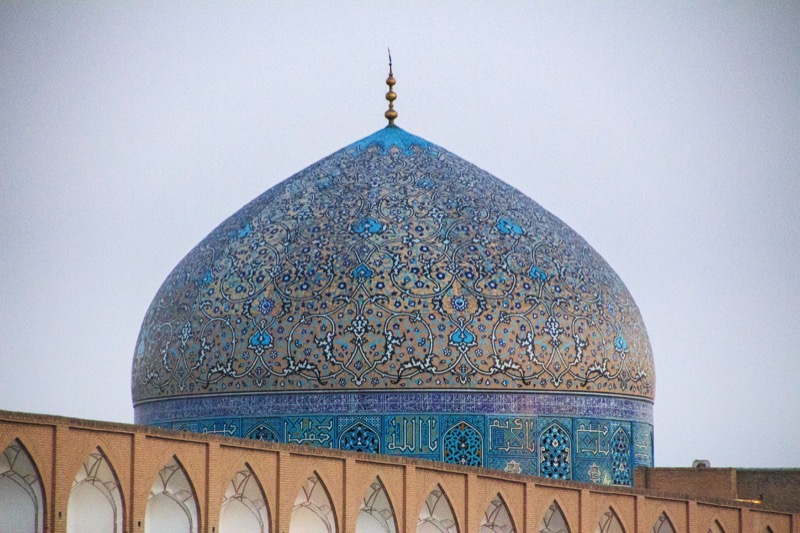 Magnificent blue tiles atop Sheikh Lotfollah Mosque in Isfahan. Photo credit: Lindsay Fincher