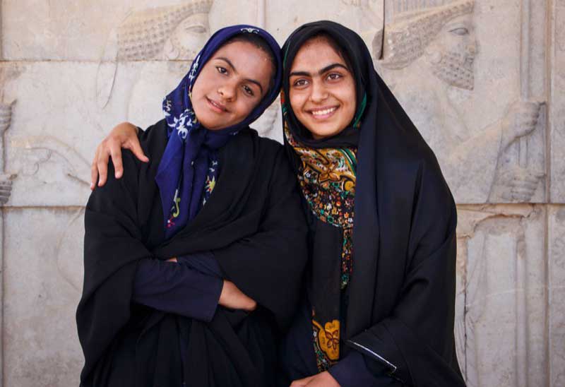 A classic version of hijab in Persepolis, Iran. Photo credit: Lindsay Fincher