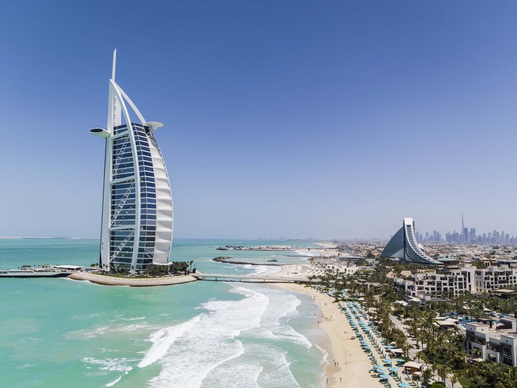 The Burj Al Arab and Jumeirah Beach Hotel. Photo credit: Desert Adventures