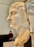Statue of a Roman head at the Louvre in Abu Dhabi. Photo credit: Michel Behar