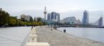 A promenade along the Caspian Sea in Baku.