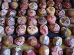 Decorated skullcaps on sale in Bukhara's bazaar.
