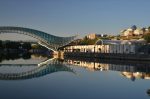 Tbilisi's modern Bridge of Peace, spanning the Kura River.