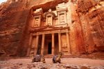 Camels sitting in front of Petra's Treasury. Photo credit: Jordan Tourism Board