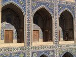 Ornate tiles adorning the Registan in Samarkand.