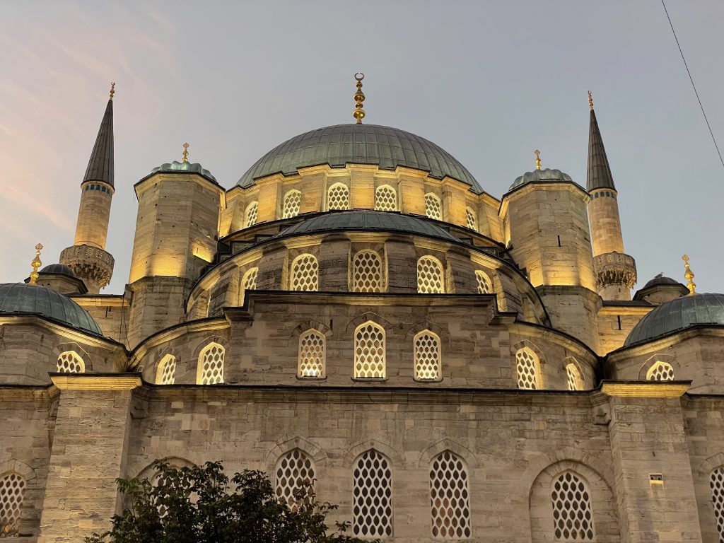 The New Mosque (Yeni Cami) just after sunset in Istanbul. Photo credit: Jake Smith