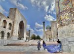 At Samarkand's Registan. Photo credit: Michel Behar